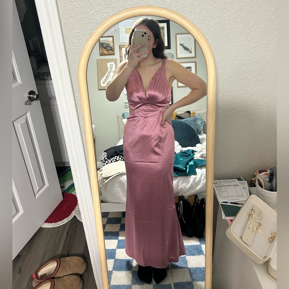 Hello Molly Pink Satin Dress US 8/L